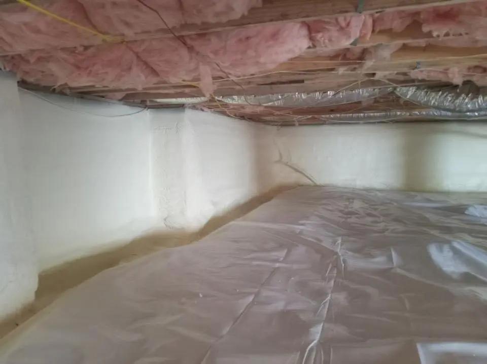 Crawl space encapsulation with closed-cell spray foam for Spray Foam Roofing in Agawam Town